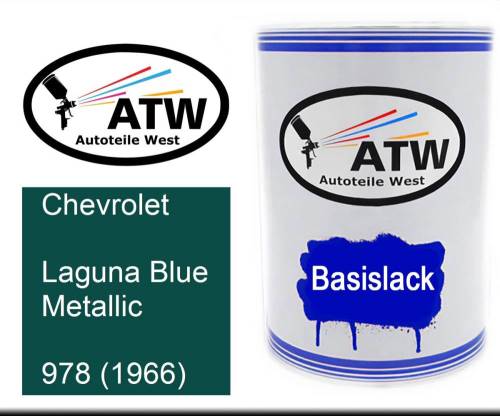 Chevrolet, Laguna Blue Metallic, 978 (1966): 500ml Lackdose, von ATW Autoteile West.